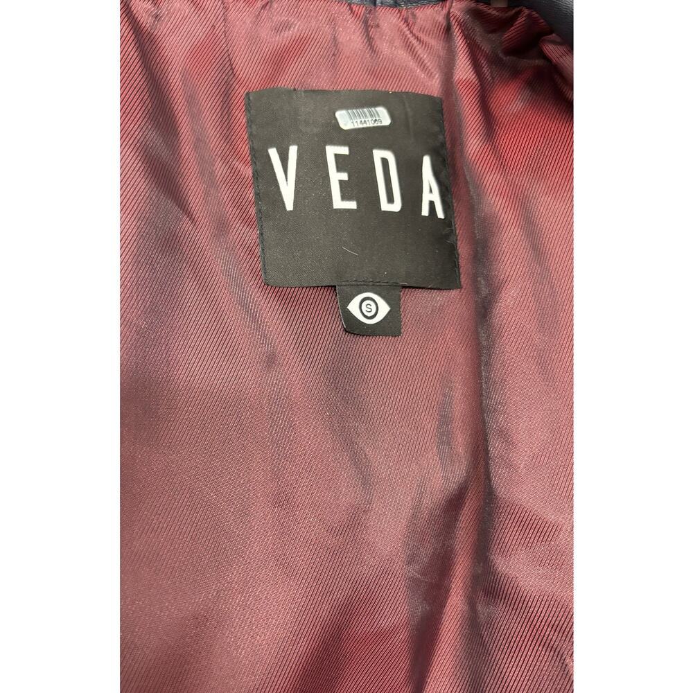 Veda Jayne Lambskin Snake-Print Moto Jacket Size S - Picture 3 of 10